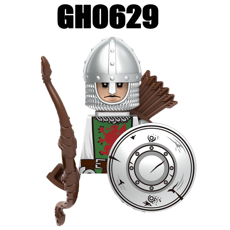 Medieval Military Europe King Soldier Figures Building Blocks Castle Lion Knight Sword Infantry Weapon Warrior Bricks Toys Gifts