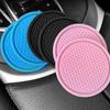 Creative Round Pvc Cup Car Storage Mat Universal Non-slip Car Cup Holder Black