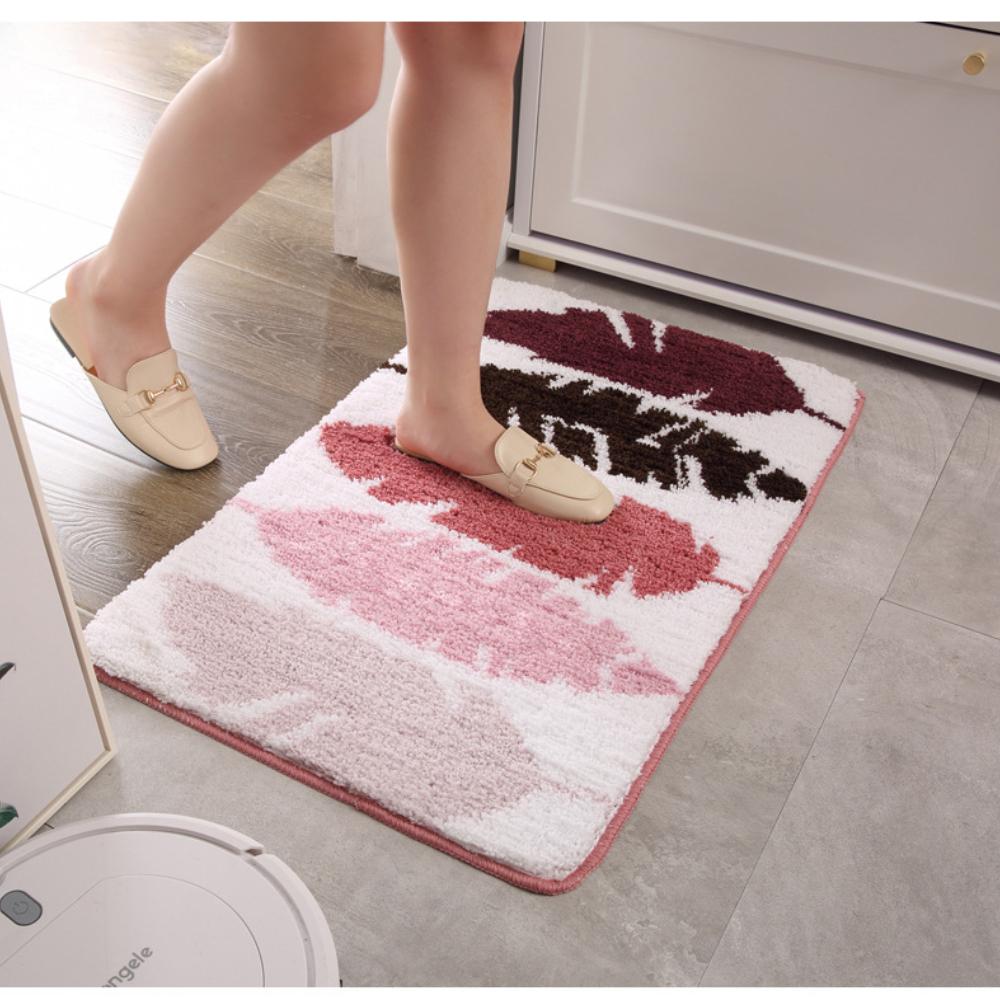 Print Sponge Bathroom Cashmere Thickening Mat Bath Non-slip Carpets In Wash Basin Bathtub  Floor Rug Shower Room Doormat Memory Foam 3D Pad