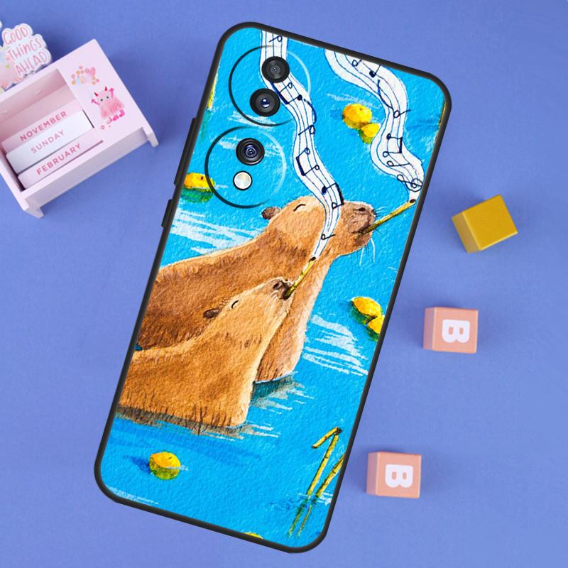 Capybara Spa Case For Honor X8b X9b X8a X9a X6a X7a X6 X7 X8 X9 Honor 90 Lite 70 50 Magic 5 6 Pro Cover