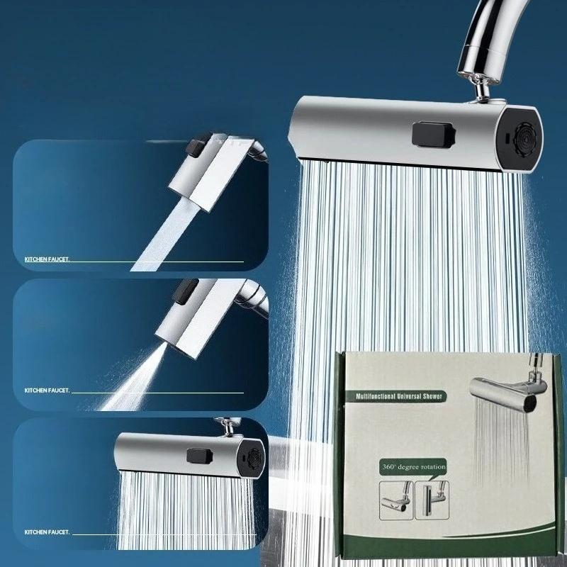 New 3/4 Gear Tap Extender Rainfall Sink Mixer Waterfall Kitchen Faucet Universal Swivel Spout Sprayer Bathroom Basin Water