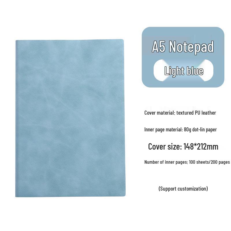 Custom Logo A5 Soft Leather Notebook - Business Meeting Diary with Buckle Cover for Adults