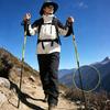 105-125CM Foldable Carbon Fiber Trekking Poles, Ultra-Light Portable Walking Sticks for Hiking, Mountaineering and Trail Running