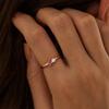 Custom Two Birthstone Rings Gold Color New Dainty Gemstones Minimalist Stainless Steel Jewelry Gift For Wife Proposal Wedding
