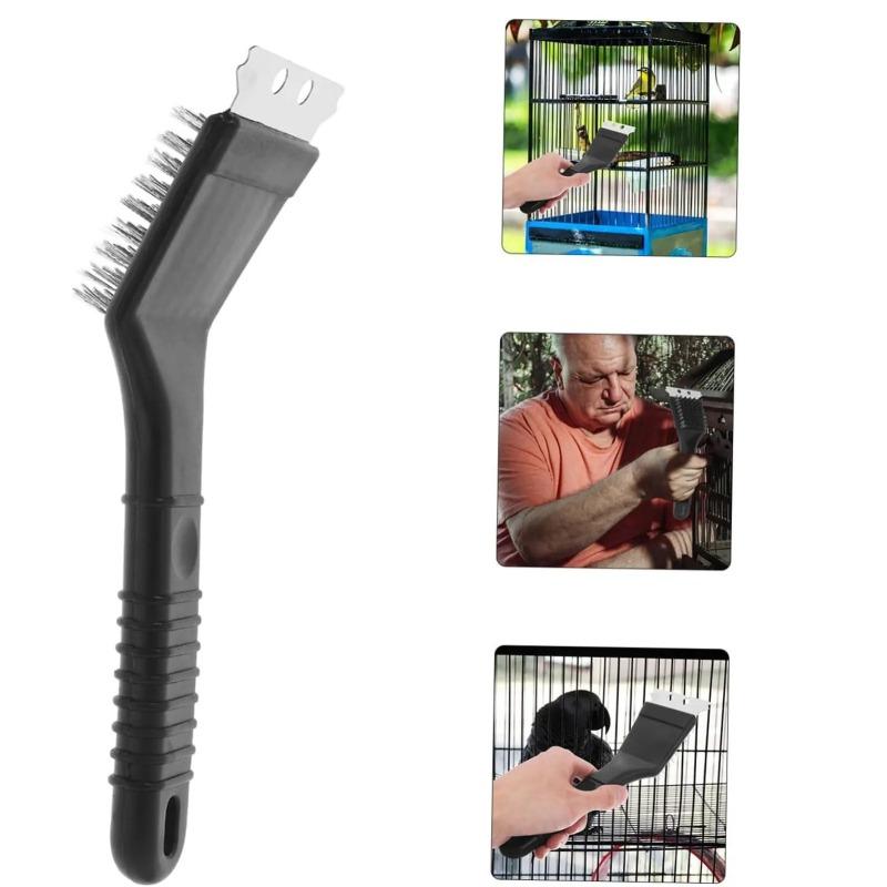 

2 In 1 Steel Wire Bbq Barbecue Grill Oven Cleaner Cleaning Brush Metal Scrapers Bird Cage Scraper Brush Kitchen Accessories 1pc