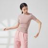 Yuoku Ballet Dance Short Sleeve Boat Neck Practice Stretch Dance Solid Classical Ballroom Dance Elastic Boat Women's Costume, Top, Wear, Top, T-Shirt,