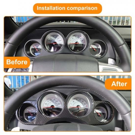 Interior Dashboard Panel Cover Trim For Dodge Challenger 2009-2014 Carbon Fiber