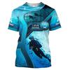 Sommer Lustiges Tauchen 3D-Druck Herren T-Shirt Lässige Sportbekleidung Schnelltrocknend Herren Oberteile Rundhals Kurzarm T-Shirts Tees
