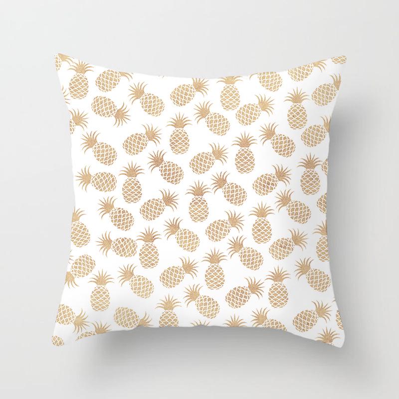 European Style Golden Geometric Print Car Pillow Cover Sofa Cushion Cover Home Furnishings
