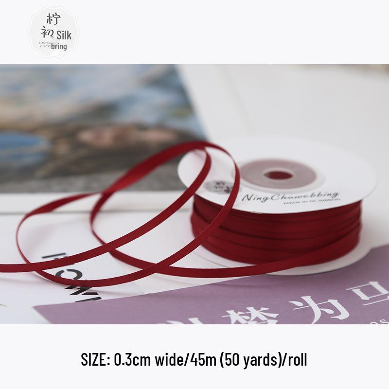 3mm Premium Double-Sided Satin Polyester Ribbon for Wedding Bows and Gift Packaging