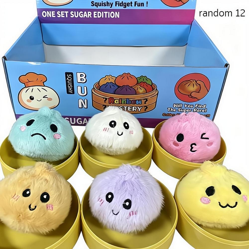 Stress-Relieving Dumpling Series Blind Box Cute Fluffy Dumpling Stuffed Toy, Decompression Fidget Toy Random Soft Plushie Gift