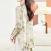 Silk shirt women's spring and autumn clothes new double crepe mulberry silk printed top