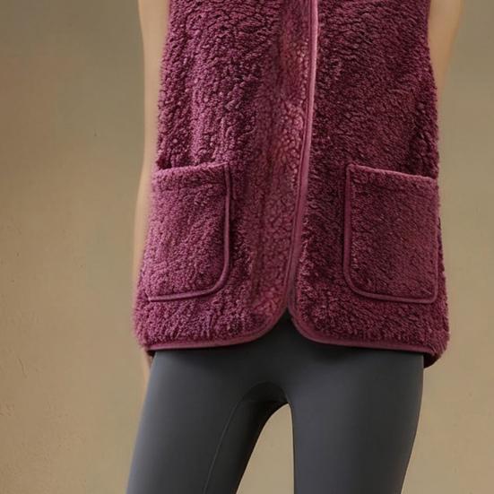 Sherpa Fleece Vest for Women Warm Sleeveless Jacket Cozy Zip Up Coat with Pockets Fall Winter Outerwear