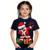 Summer Round Neck 3D Cute Cartoon Christmas Printed T-shirts Fashionable Casual Short Sleeved Children's Boy and Girl Kids Unisex T-shirts