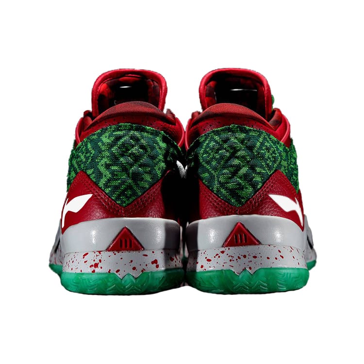 Li Ning WOW 3 Way Of Wade 3 Christmas Slip Resistant Slip Resistant Mid top Basketball Shoes Men's Green Red White ABAJ013-12