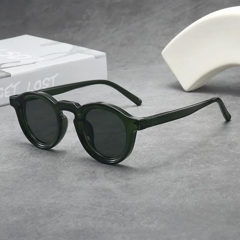 Latest Vintage Circular Small Spectacle Frame Frame Sun Glasses Glasses Personalized High-end Male and Womens Eyeglasses Trendy Trend UV Resistant