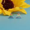Korean Style Fashion Dripping Oil Geometric Shape Earrings Jewelry For Women