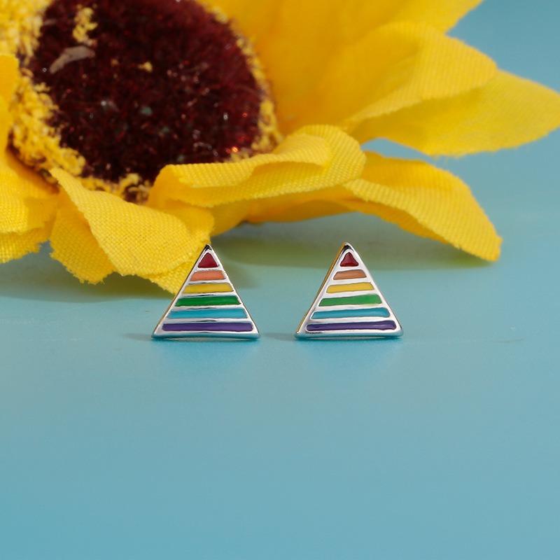 Korean Style Fashion Dripping Oil Geometric Shape Earrings Jewelry For Women