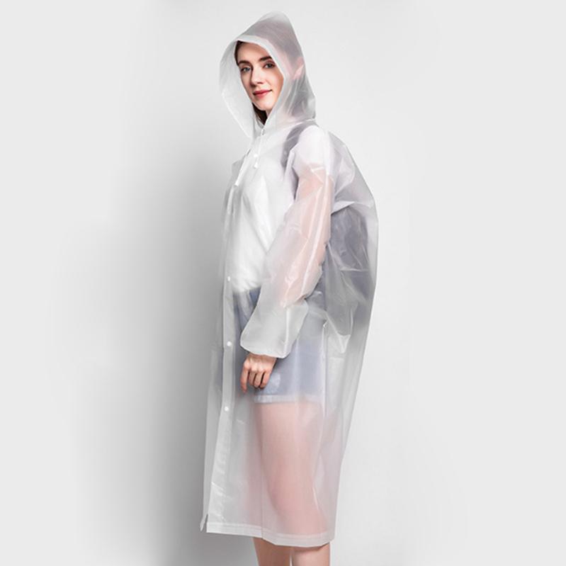 Unisex Vanntett Regnfrakk med Hette Sykling Gjenbrukbar 1 stk Poncho Impermeable Regntøy Regnfrakk