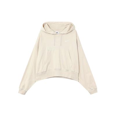 Sportswear Solid Color Loose Knit Hoodie Women Hoodies Light-Red Wood-Brown DM6418-104