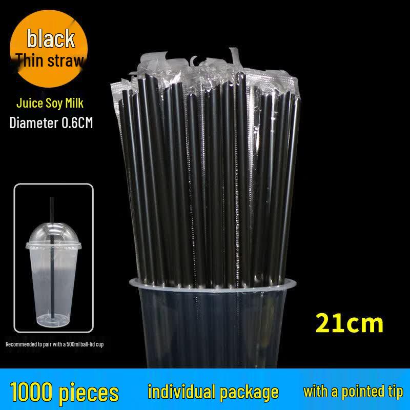 Ruhan High-Temperature Resistant Black Disposable Straws