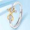 Luxury Female White Zircon Stone Silver Color Wedding Rings Promise Open Adjustable Cross Infinity Engagement  For Women
