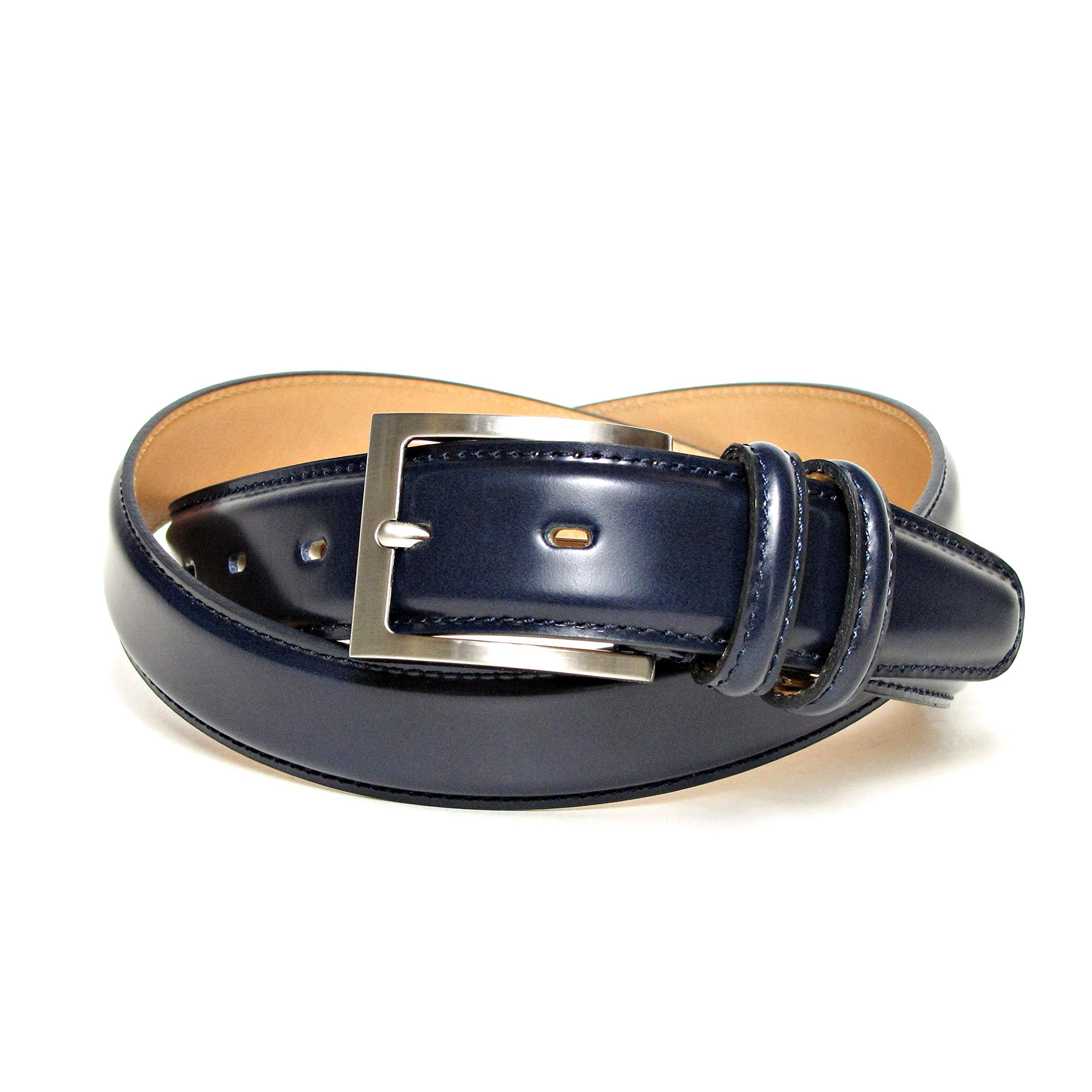 [KIETH] Keith Men s Business Belt, Cordovan-style Cowhide Leather, Navy, 30mm Width, Adjustable Size, Made in Japan, KE21327-29