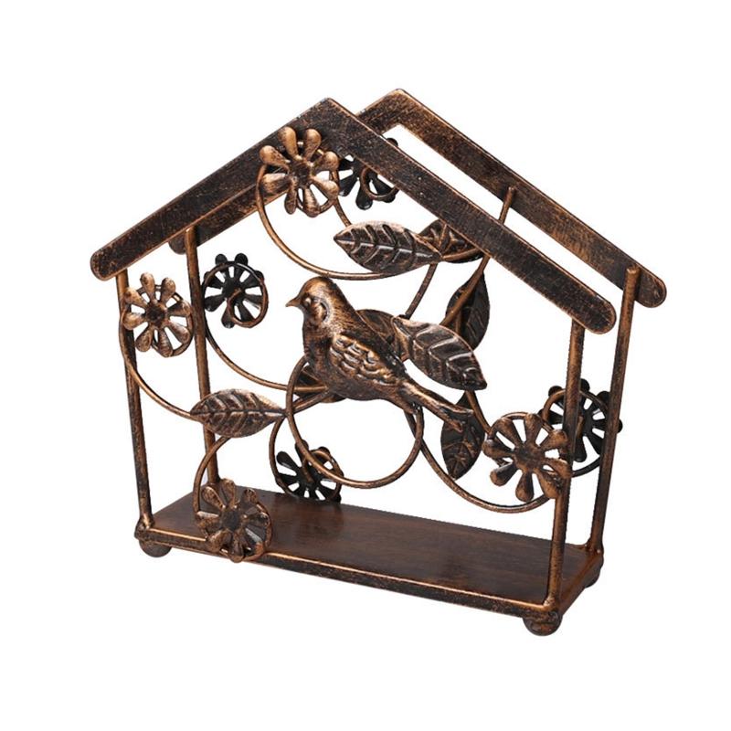 

Metal Napkin Holder for Dining Tables Modern Serviette Holder Tissue Dispenser X3UC бронзовый