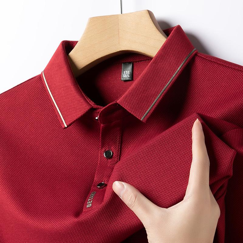 Long-sleeved Polo Shirt for Men Spring New Korean Style Fashion Slim Casual Solid Color Lapel Men's Bottoming Shirt Top