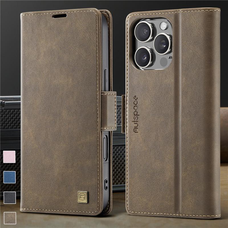 Magnetic Wireless Charging Leather Wallet Card Phone Case for iPhone 17E 5G 17 Air 16E 16 Pro Max 15 Plus 14 13 12 11 Flip Cover