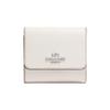 Leather Compact Wallet Beige Silver Hardware Daily Use CJ662-SVCAH