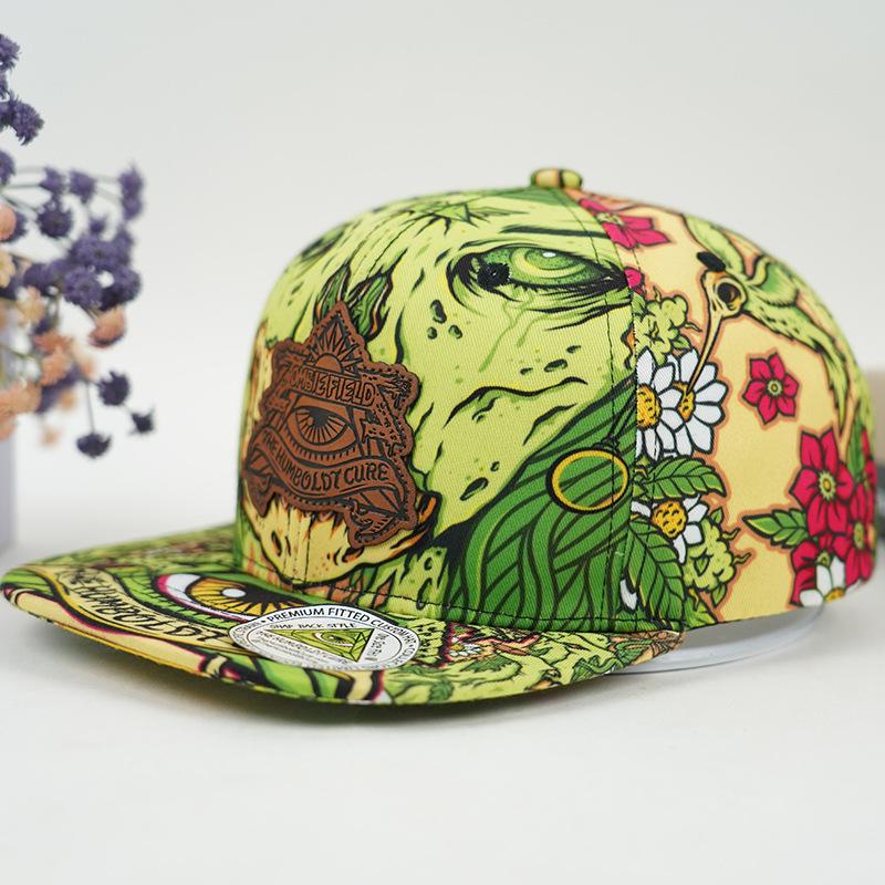 

Унисекс Хип-хоп Кепка с плоским козырьком и козырьком-утконосом: Бейсболка оверсайз для уличных танцев и скейтбординга Adjustable зелёный