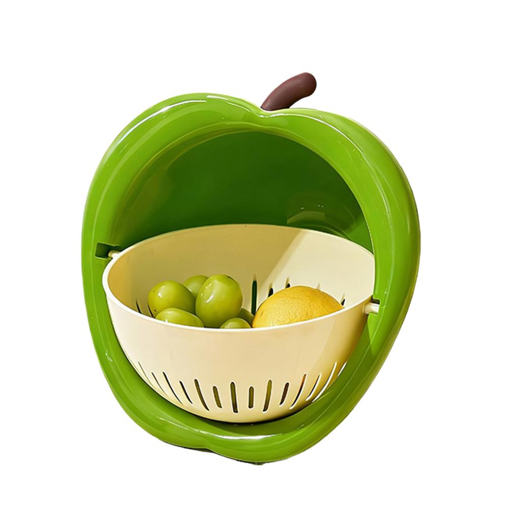 Double Layer Vegetable Drain Basket Large Capacity Creative Food Storage Container Multifunctional Cute Vegetable Fruit Strainer