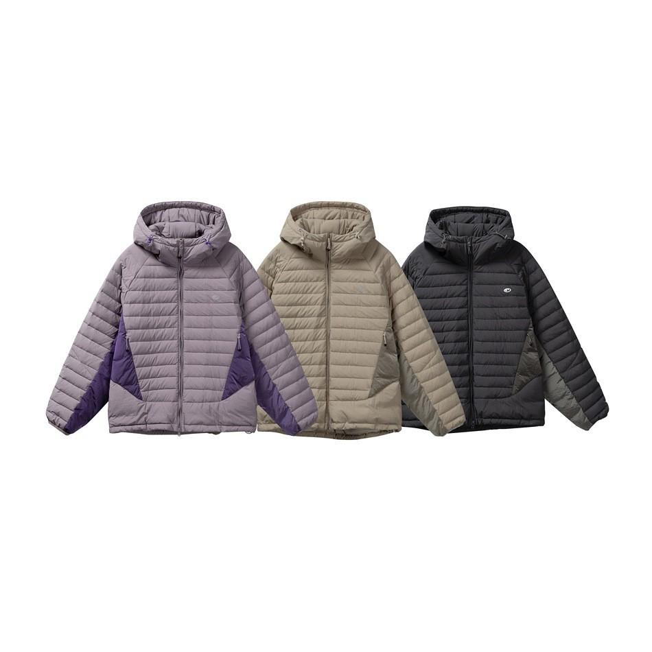 BLACKARMADA MY6813 Unisex Winter Winddichte Kapuzenjacke - Colorblock, Weiße Entendaune