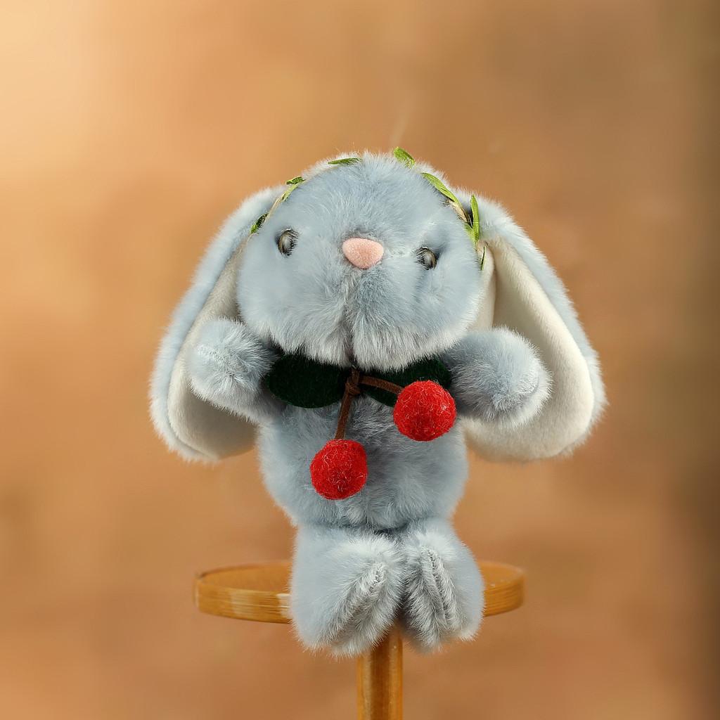 Plush Bunny Keychain Cartoon Stuffed Animal Toy For Students Backpack Decor