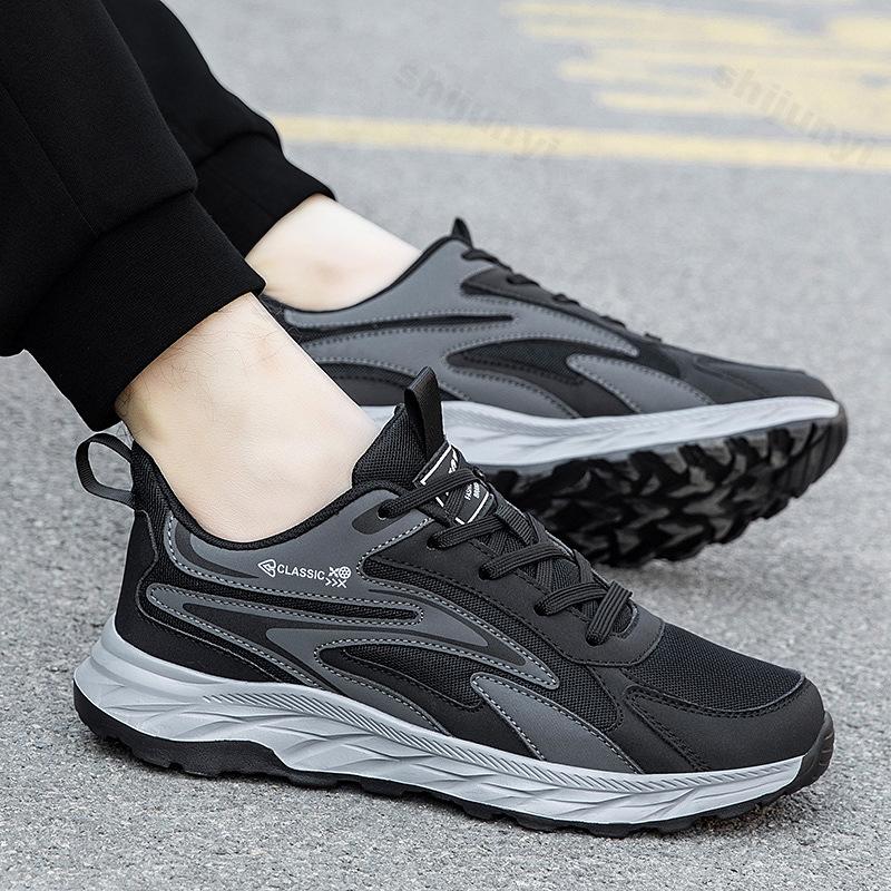 Large Size Men's Running Shoes 2026 Spring Autumn New Non Slip Soft Sole Lace Up Sneakers Lightweight Comfortable Casual Shoes