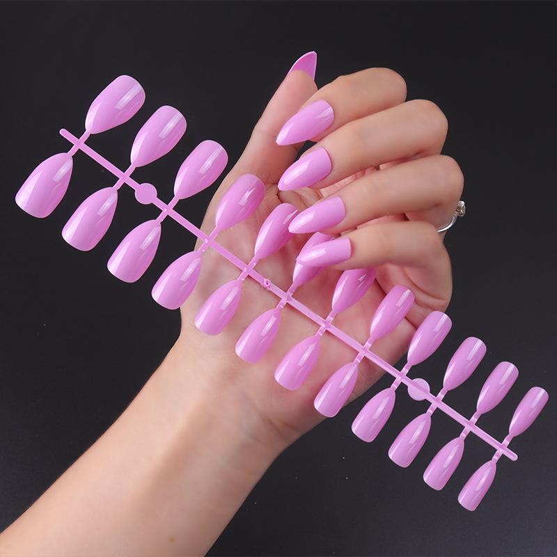 

24 шт./комплект DIY Quick Nails Глянцеві нігті з краплею води Одноколірні накладні нігті Багатокольорові смужки Готовий дизайн нігтів