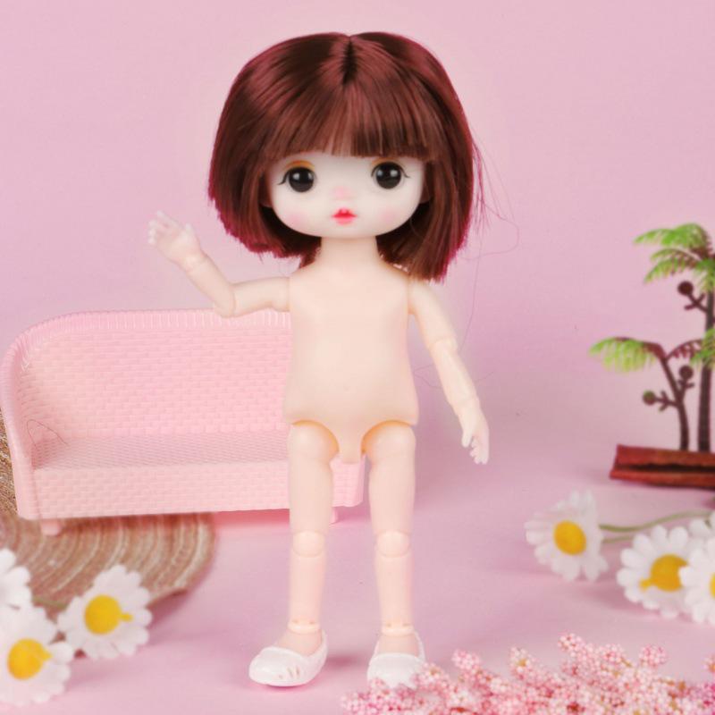 17 cm Mini BJD Puppenkörper - 6 Zoll Prinzessin Mädchen, 16 cm Kleine Nacktpuppe