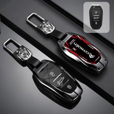 New Zinc Alloy Leather Car Remote Key Case Cover Key Protector For C1 C2 C4 C6 C3-XR Picasso Grand DS3 DS5 Accessories