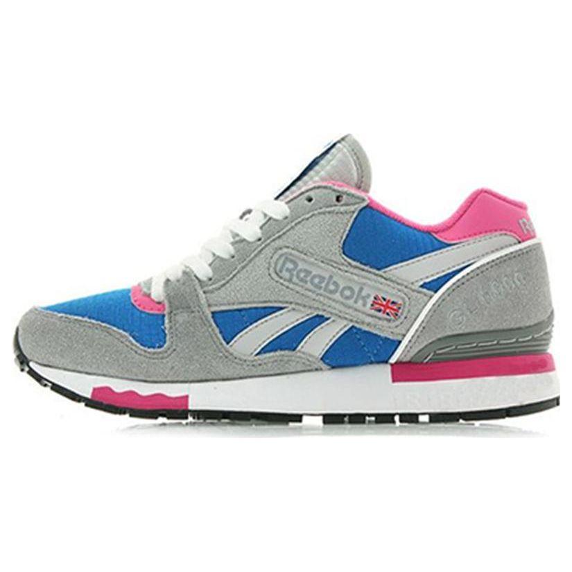 Reebok GL6000 Comfortable Shock Absorption Wear-Resistant Low-Top Running Shoes Unisex Running Shoes Gray Blue Pink V54914