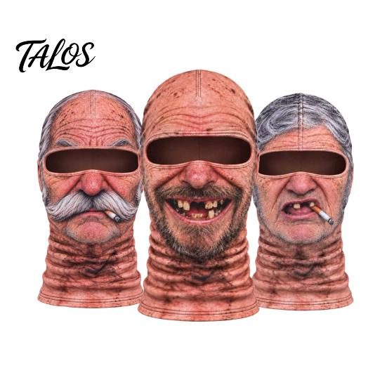 Elastic Polyester Balaclava for Hiking Old Man Ski Mask, Realistic 3D Animal Face Balaclava, Funny Winter Full Novelty Accessories Vacation Cover with