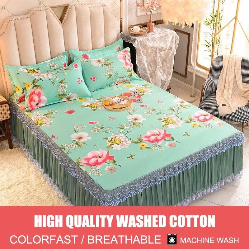 Cool Bed Skirt Lace Bedspread Princess Style Bedding Sets with Pillowcases Beautiful Bed Spreads Queen King Size Beddings