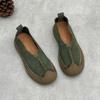 Johnature Retro Handmade Genuine Leather Loafers Soft Soled Cowhide Flat Women's Slip-on Shoes