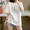 Große Version Damen Baumwoll-Kurzarm-T-Shirt Damen große Größe Damenbekleidung Sommer Neu 2025 lockeres Oberteil Trend