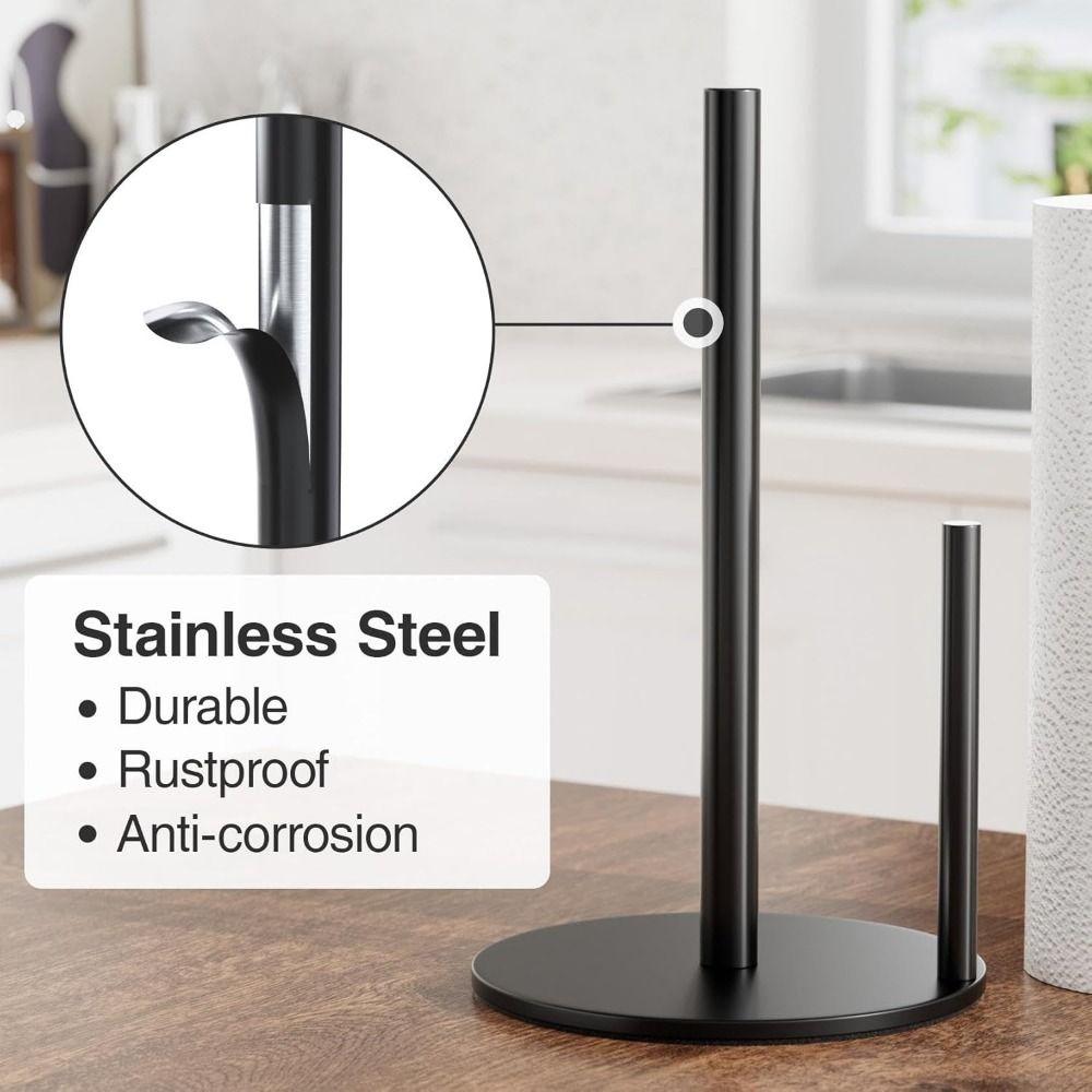 One-Handed Tear Paper Towel Stand Weighted Base Roll Paper Holder Paper Towel Holder  Countertop