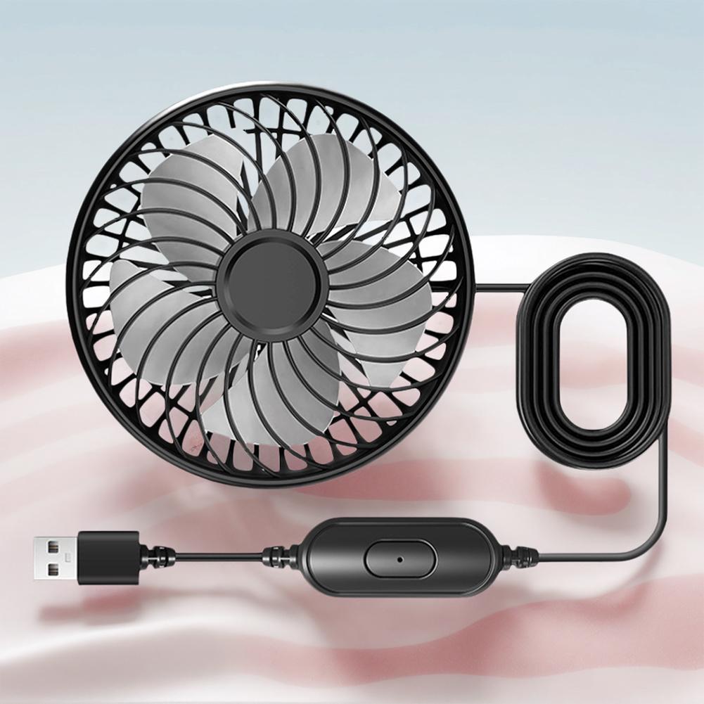 USB-betriebener Rücksitzventilator, 360° drehbar, Kopfstützenventilator, Kühlung für den Rücksitz von Limousinen, SUVs, LKWs und Vans
