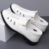 Fashion Spring Summer Hollow Casual Sandals Breathable Dual-use Men's Shoes Solid Color Fashion Soft Sole Leather Shoes Man