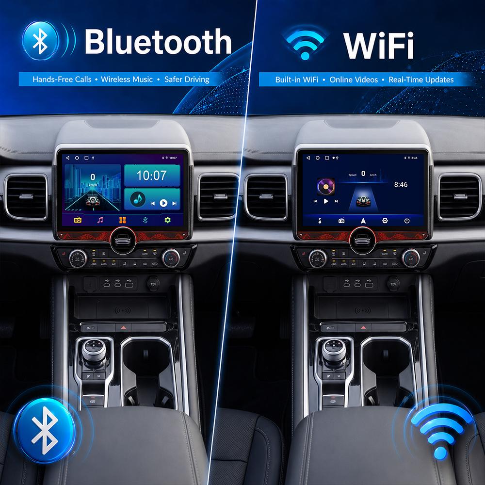 Car audio system, 10.1-inch universal model, supports CarPlay and Android Auto, Android 15, supports 5G, Wi-Fi, and Bluetooth 5.0