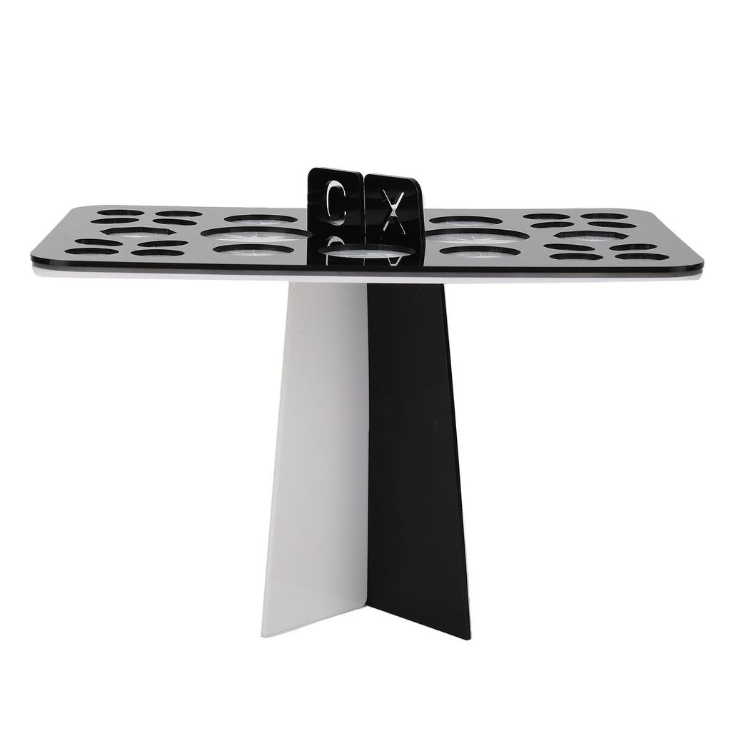 Nail Art Brush Holder Stand Acrylic 26 Holes Nail Art Brush Rack for School Office Home Store Black White