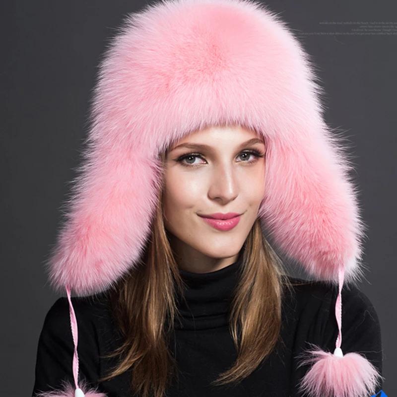 New hats Fox women Russian women Shanka pilot tripper snow hat